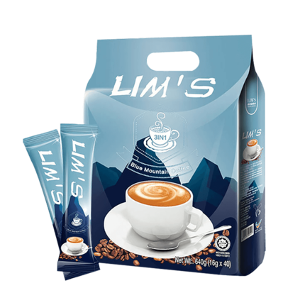 马来西亚进口LIMS 零涩蓝山风味速溶咖啡即溶40条袋装