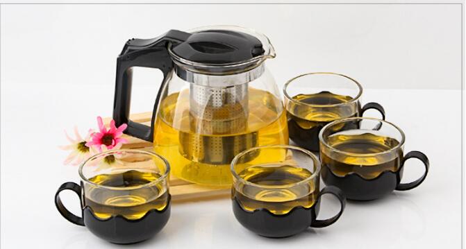 耐热玻璃茶具茶壶套装不锈钢过滤大容量泡茶水壶