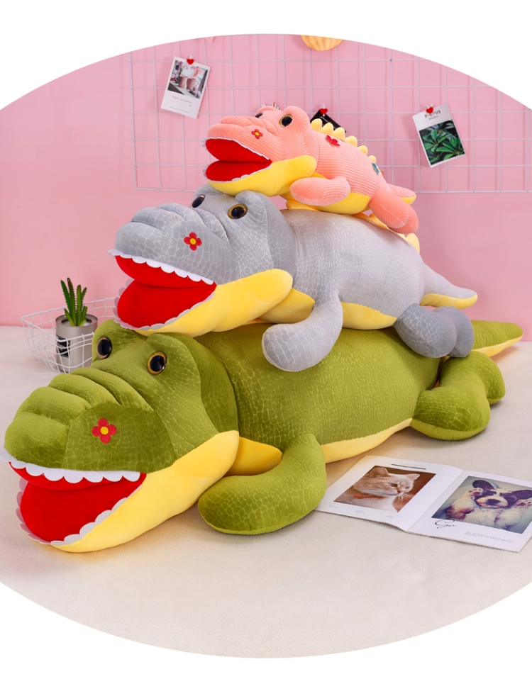 大牙毛绒玩具可爱懒人鳄鱼睡觉抱枕（90CM）