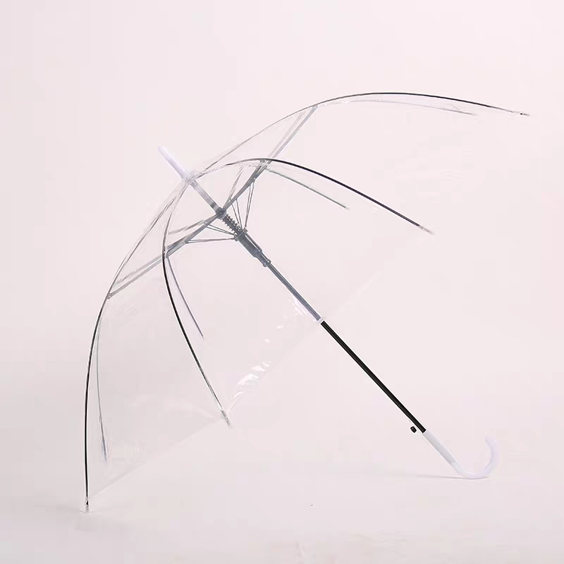 糖果色塑料透明雨伞小清新长柄伞男女晴雨伞