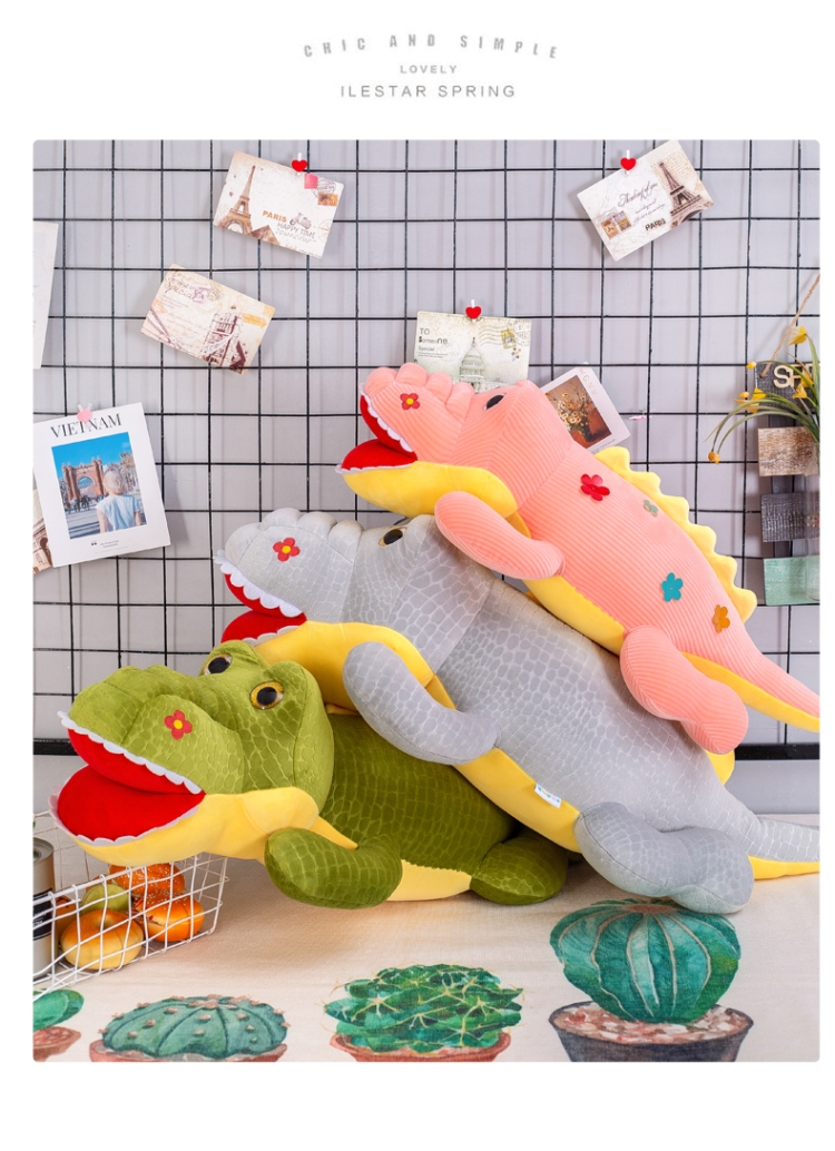 大牙毛绒玩具可爱懒人鳄鱼睡觉抱枕（1.2米）